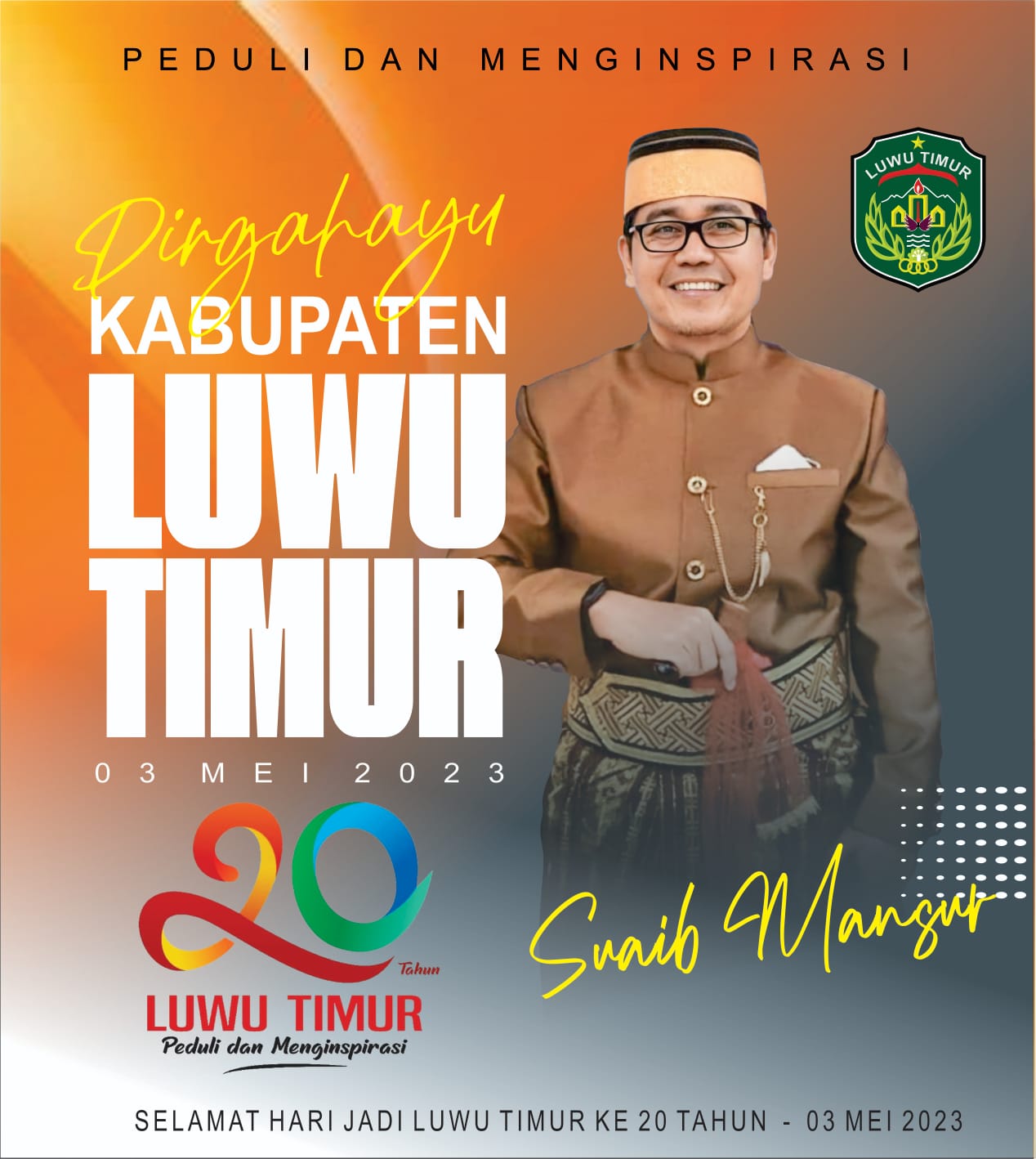 Wakil Bupati Luwu Utara Memberi Ucapan Selamat Hari Jadi Luwu Timur yang Ke 20