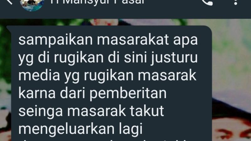 Pembungunan kios/ losd ilegal dihentikan: oknum yang mengaku H Mansyur menuduh media yang merugikan masyarakat