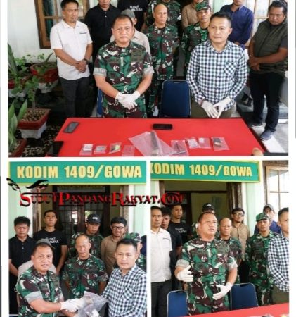 Kodim 1409 Bersama Polres Gowa Dalam Konferensi Pers,Hasil Penangkapan BB Narkoba