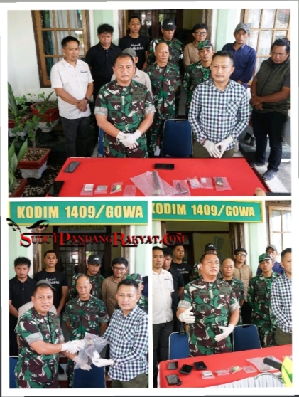 Kodim 1409 Bersama Polres Gowa Dalam Konferensi Pers,Hasil Penangkapan BB Narkoba