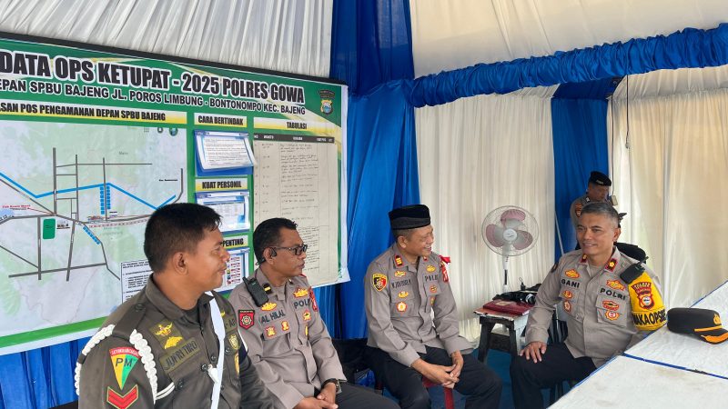 Wakapolres Gowa Pantau Pos Pelayanan Operasi Ketupat 2025 di Bajeng dan Bontonompo