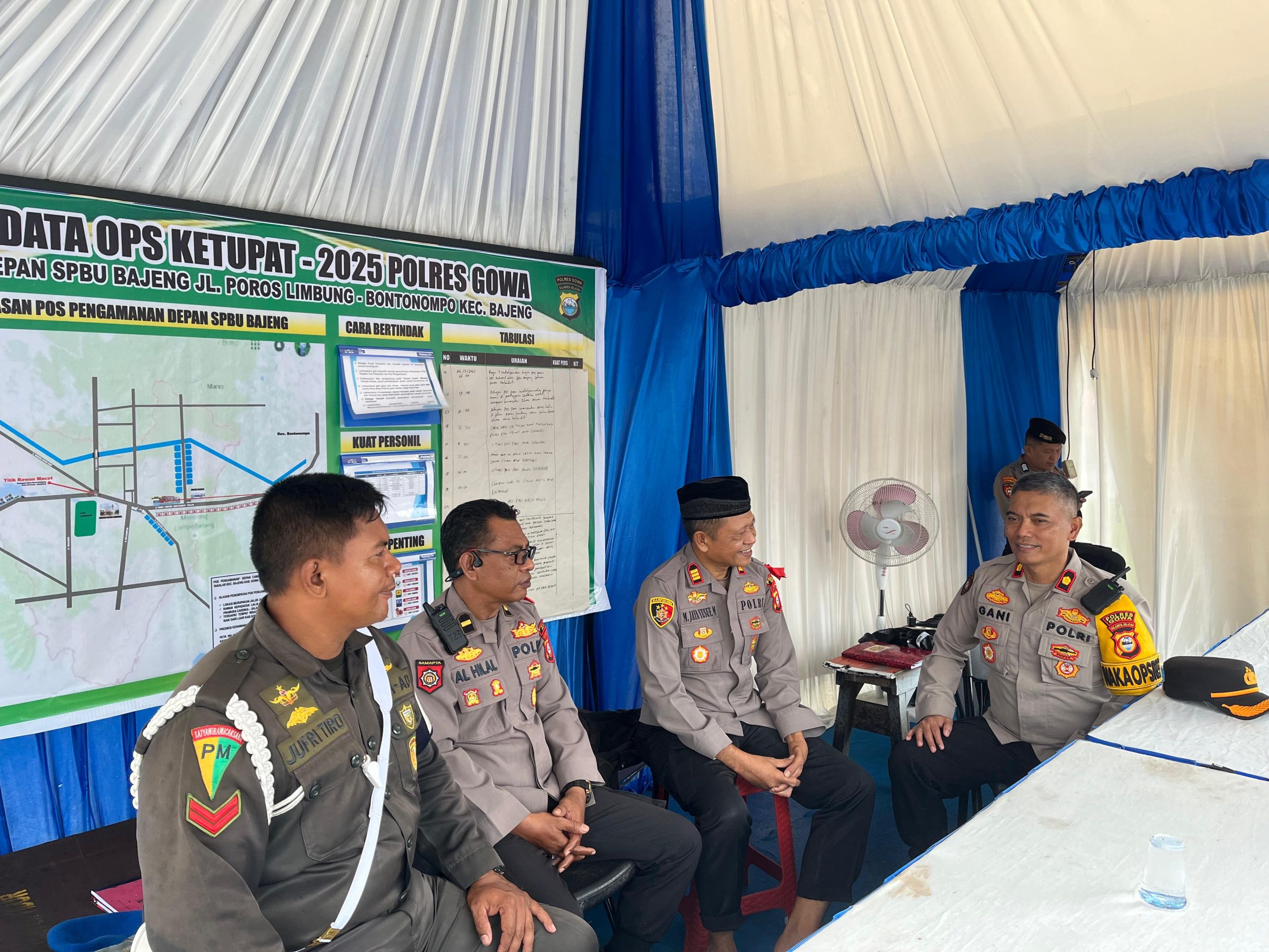 Wakapolres Gowa Pantau Pos Pelayanan Operasi Ketupat 2025 di Bajeng dan Bontonompo
