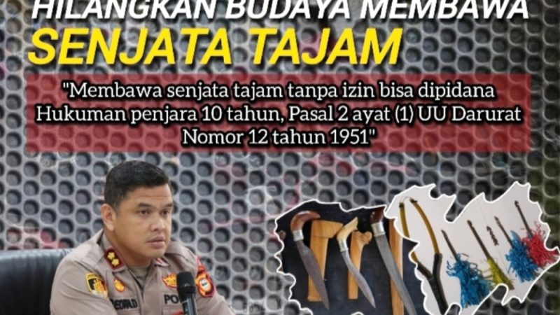 Kapolres Gowa Tegaskan Akan Memberikan Sanksi Berat Bagi Pembawa Senjata Tajam Tanpa Izin