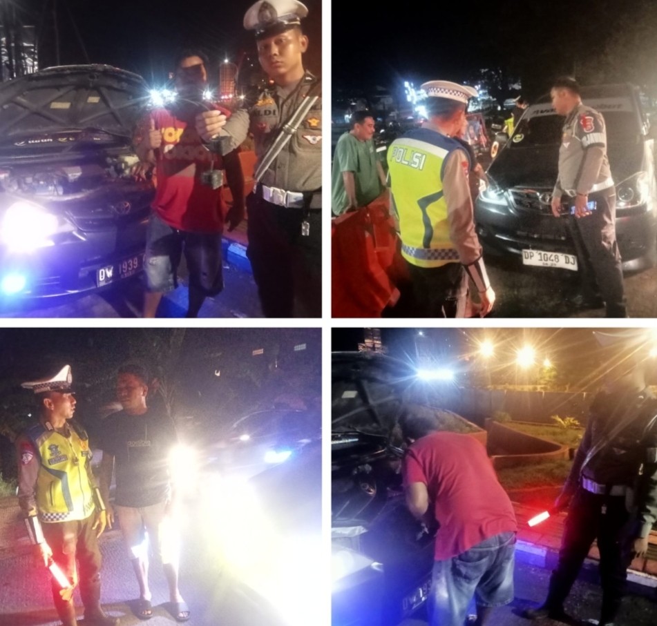 Satlantas Polres Gowa Gencar Melaksakan Edukasi Terhadap Pengendara Pengguna Lampu Sorot