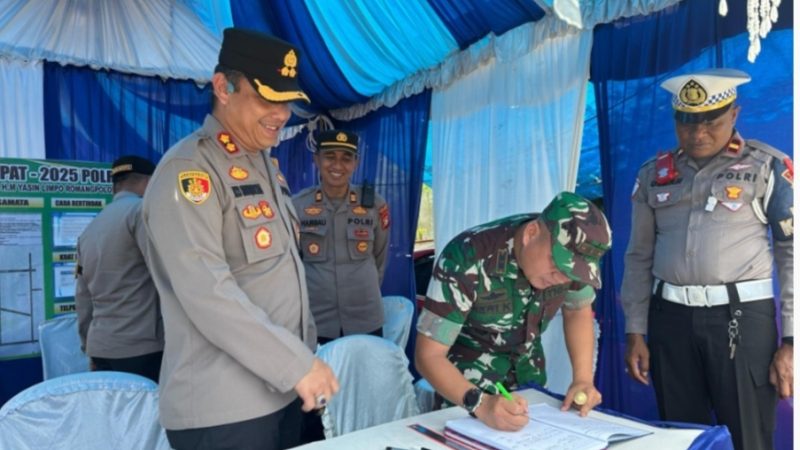 Kapolres Gowa Bersama Dandim 1409/Gowa Tinjau Pos Pengamanan Ops Ketupat 2025 di Samata