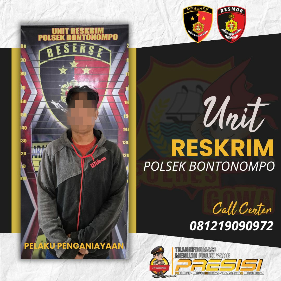 Unit Reskrim Polsek Bontonompo Tangkap Pelaku Penganiayaan di Desa Manjapai