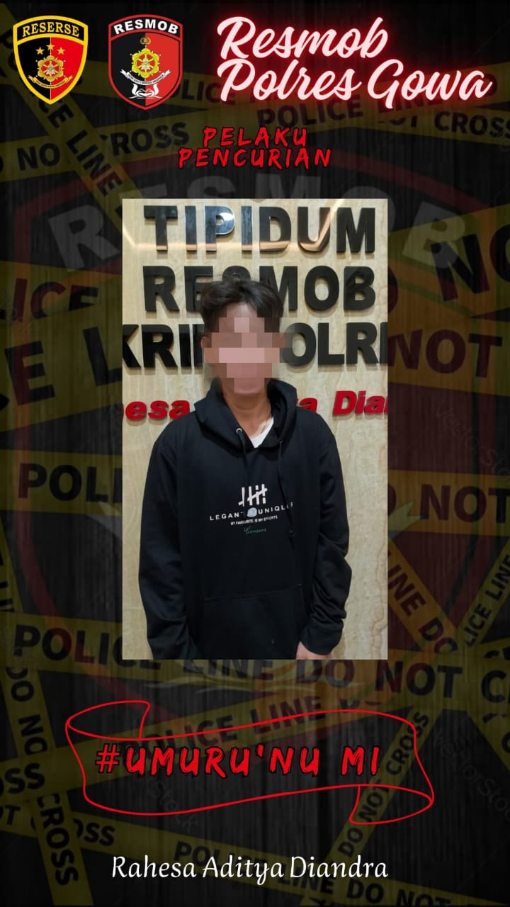 Unit Resmob Polres Gowa Tangkap Terduga Pelaku Pencurian HP di Pallangga