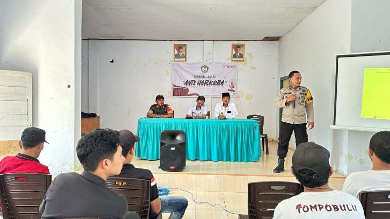 Bhabinkamtibmas Desa Garing Bersama Tripides dan Sekcam Tompobulu Gelar Sosialisasi Anti Narkoba