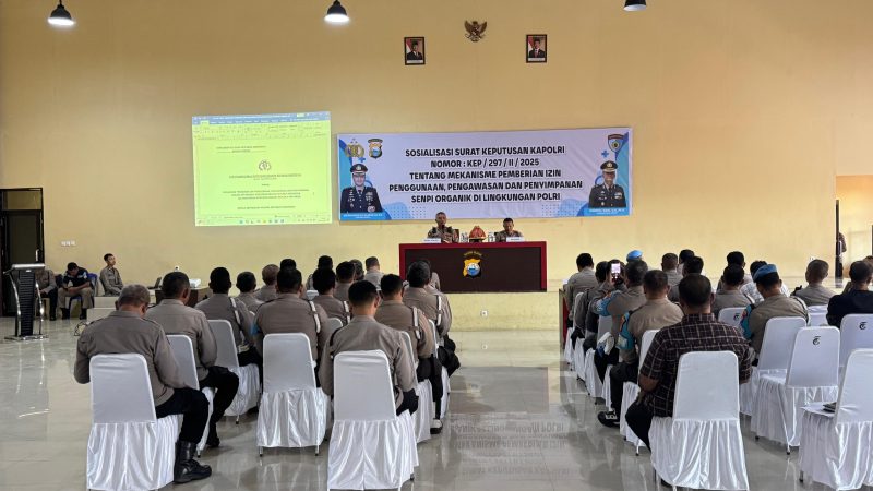 Polres Gowa Gelar Sosialisasi SK Kapolri tentang Mekanisme Penggunaan Senpi Organik