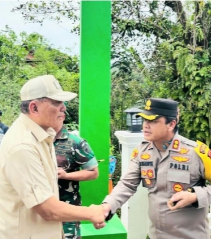 Kapolres Gowa Bersama Forkopimda Sambut Kedatangan Menhan RI di Malino