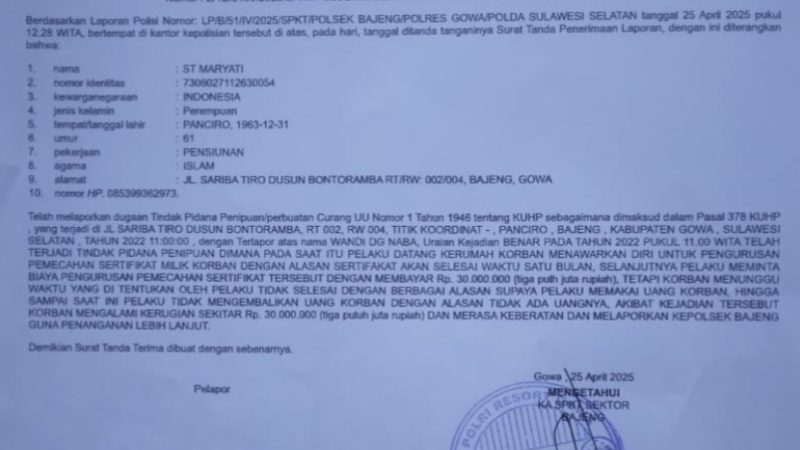Modus Baru Dalam Penipuan Menawarkan Diri Untuk Mengurus Pemecahan Sertifikat Berujung Di Polisi