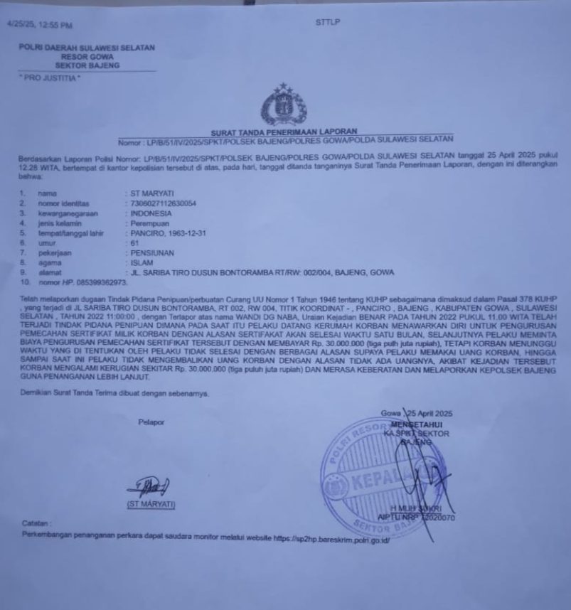 Modus Baru Dalam Penipuan Menawarkan Diri Untuk Mengurus Pemecahan Sertifikat Berujung Di Polisi