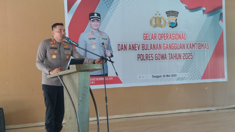 Polres Gowa Gelar Operasional dan Anev Bulanan Gangguan Kamtibmas Tahun 2025