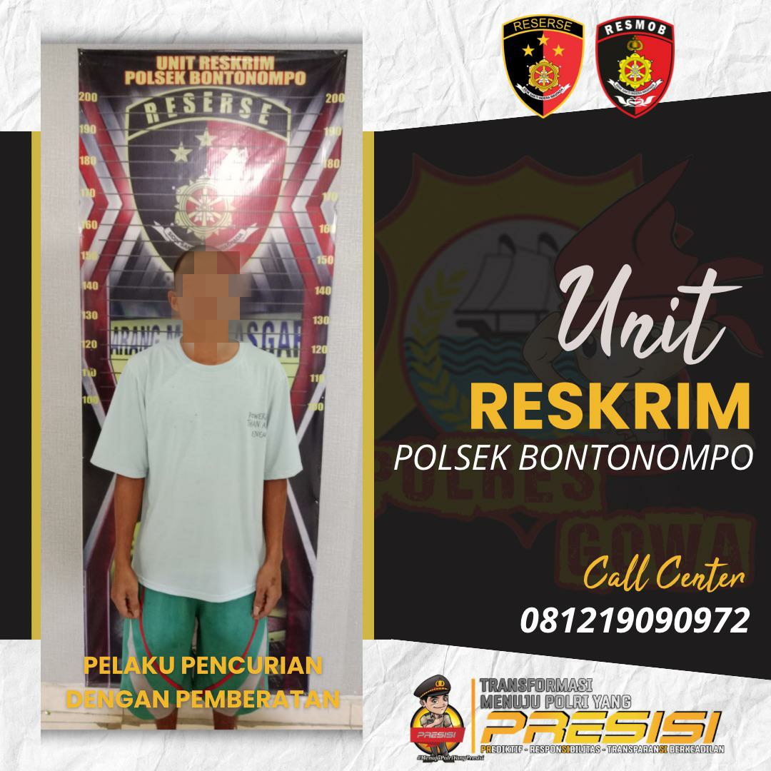 Satu Pelaku Curat Diamankan Unit Reskrim Bontonompo