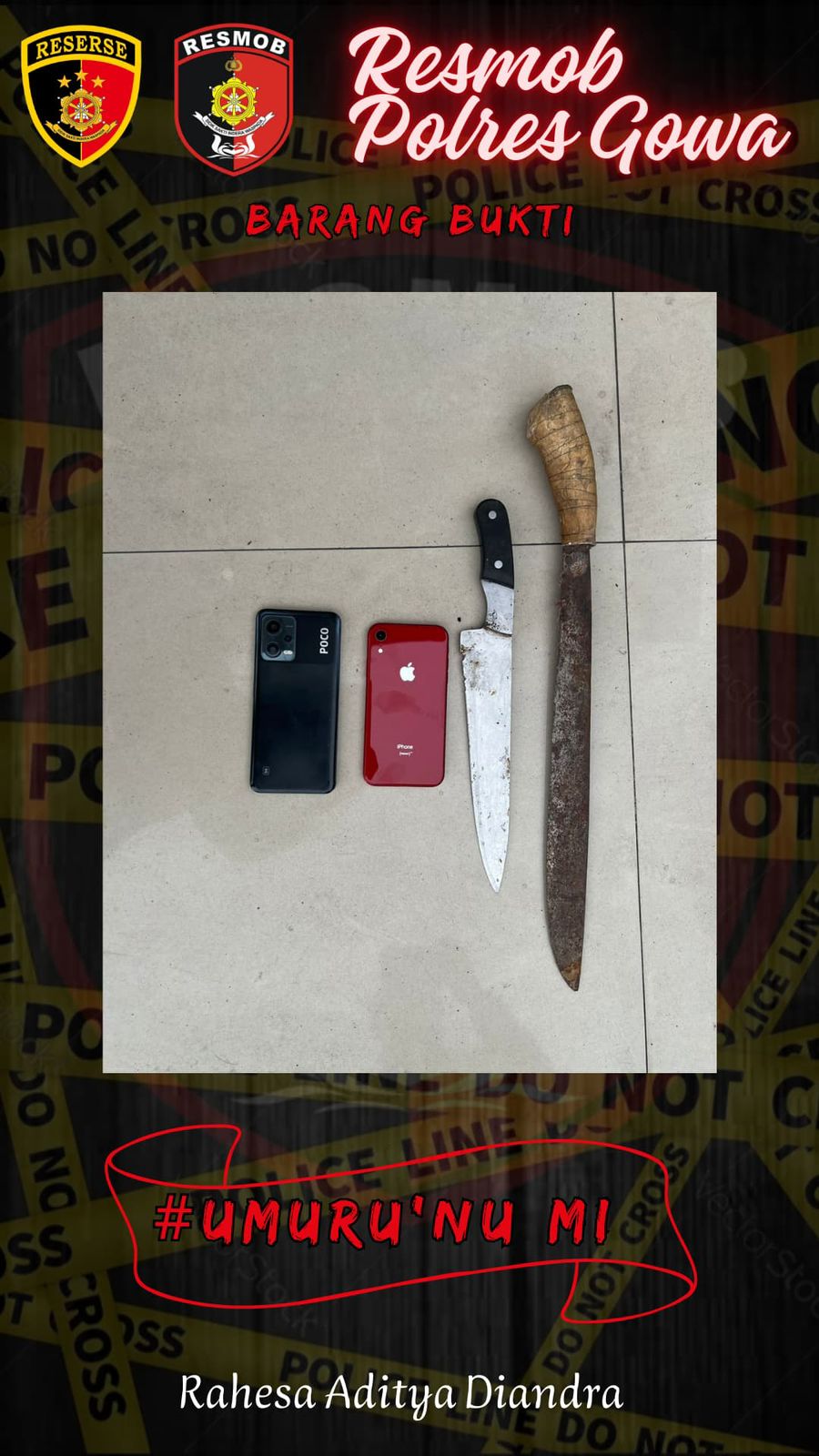 Unit Resmob Polres Gowa Tangkap Empat Pelaku Pengancaman Bersenjata Tajam
