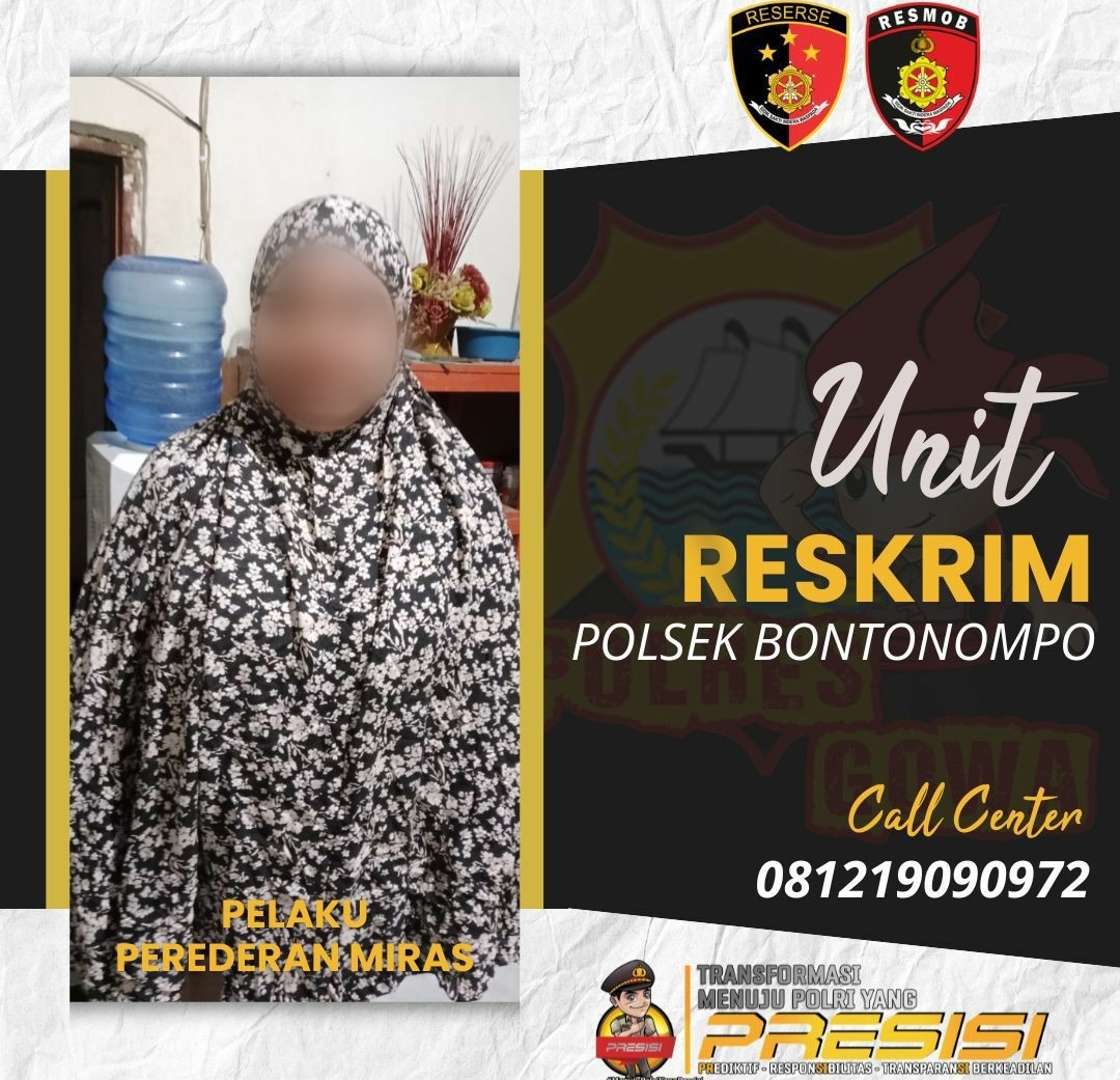 Polsek Bontonompo Kembali Amankan Pelaku Peredaran Miras Botolan di Desa Jipang