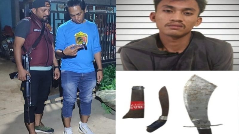 Mengamuk Sambil Bawa Parang dan Badik, Seorang Pria Diciduk Tim Black Horse Polsek Pallangga
