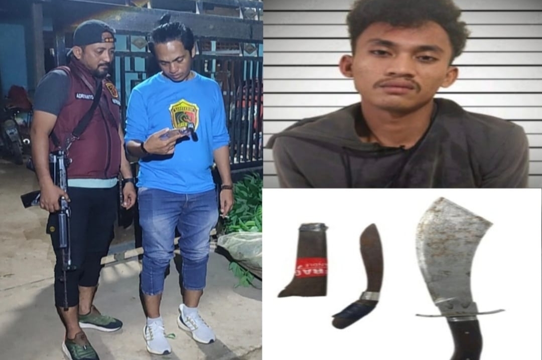 Mengamuk Sambil Bawa Parang dan Badik, Seorang Pria Diciduk Tim Black Horse Polsek Pallangga