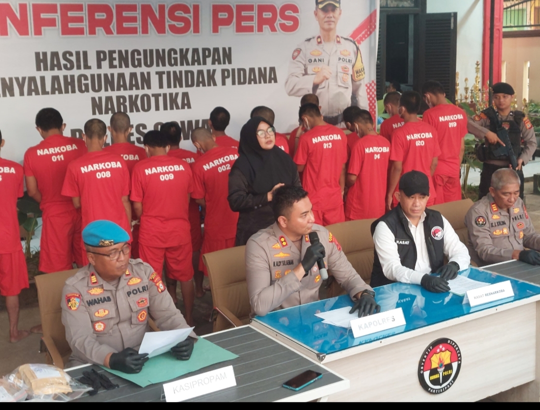 Kapolres Gowa Pimpin Konferensi Pers Pengungkapan 62 Kasus Narkoba April–Mei 2025
