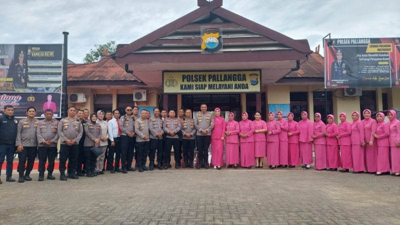 Rombongan Kapolres Gowa Disambut Oleh Kapolsek Pallangga Akp Muh Ali S.H