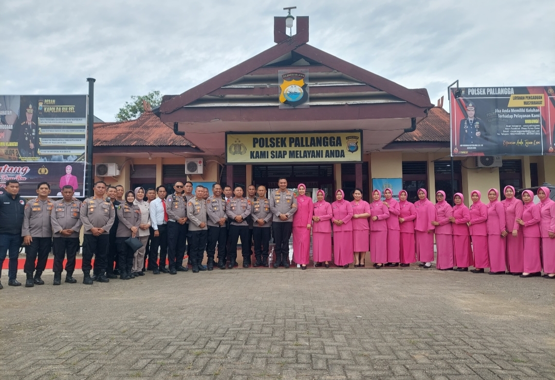 Rombongan Kapolres Gowa Disambut Oleh Kapolsek Pallangga Akp Muh Ali S.H