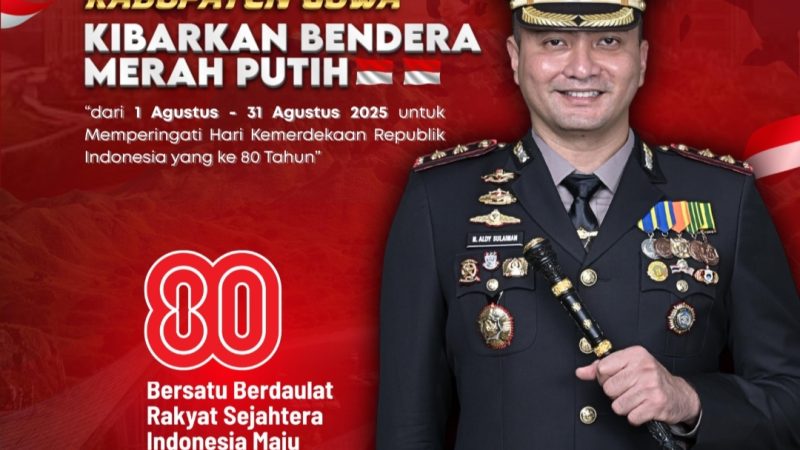 Kapolres Gowa Mengajak Warga Kibarkan Bendera Merah Putih Dalam Rangka HUT Ke-80 RI