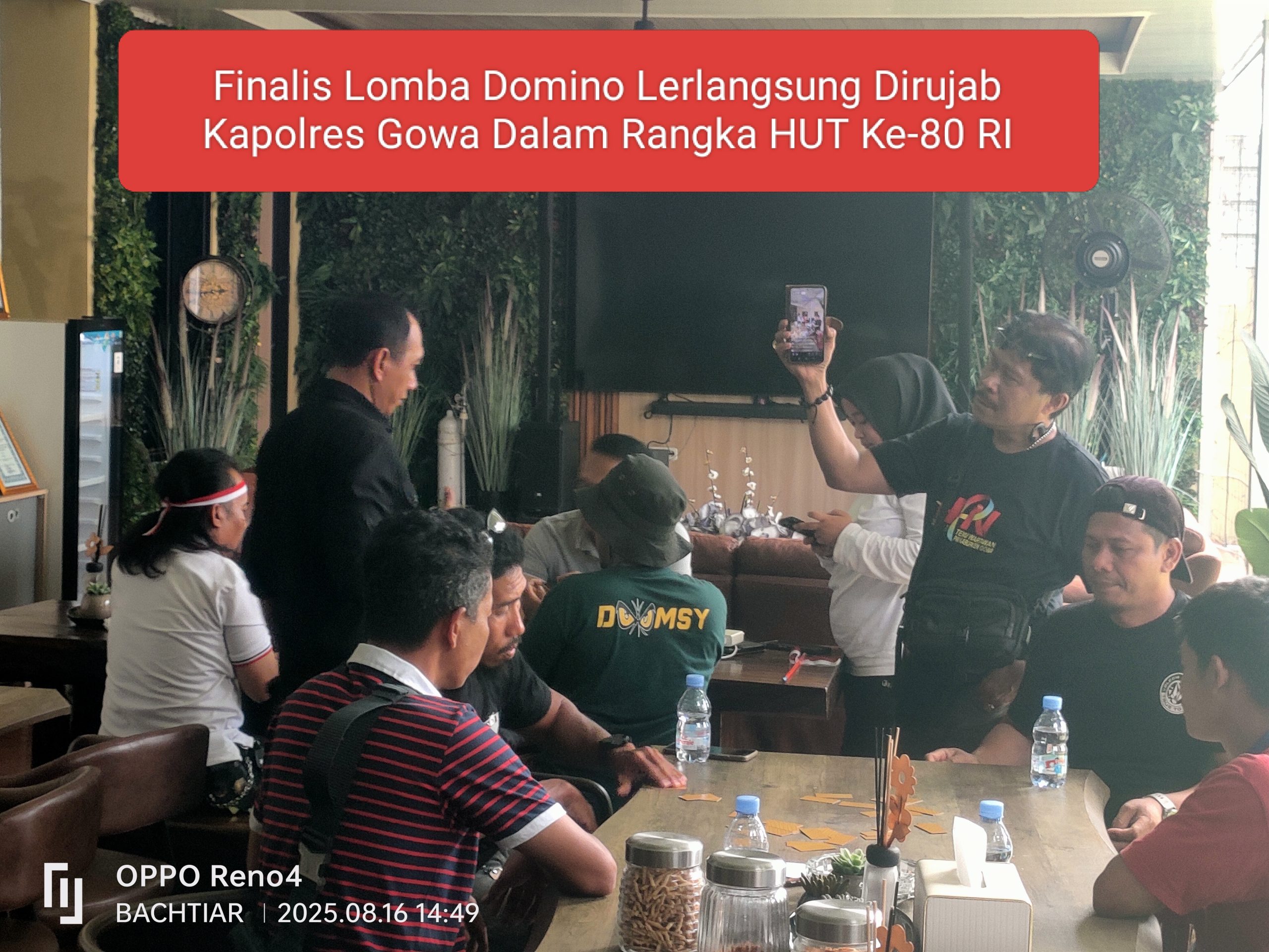Lomba Turnament Permainan Domino Di Gelar Rujab Kapolres Gowa Untuk Meriahkan HUT RI Ke-80