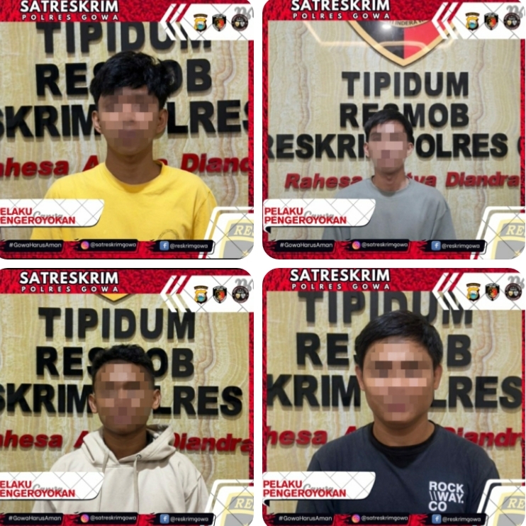 Lima Orang Pelaku Penganiyaan Berhasil Ditangkap Unit Resmob Polres Gowa
