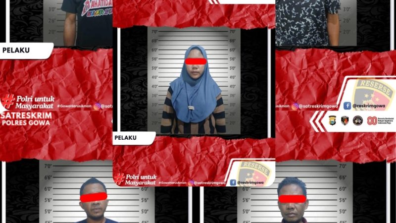 “Akibat Dendam Pribadi”, Lima Tersangka Diamankan Unit Reskrim Pallangga