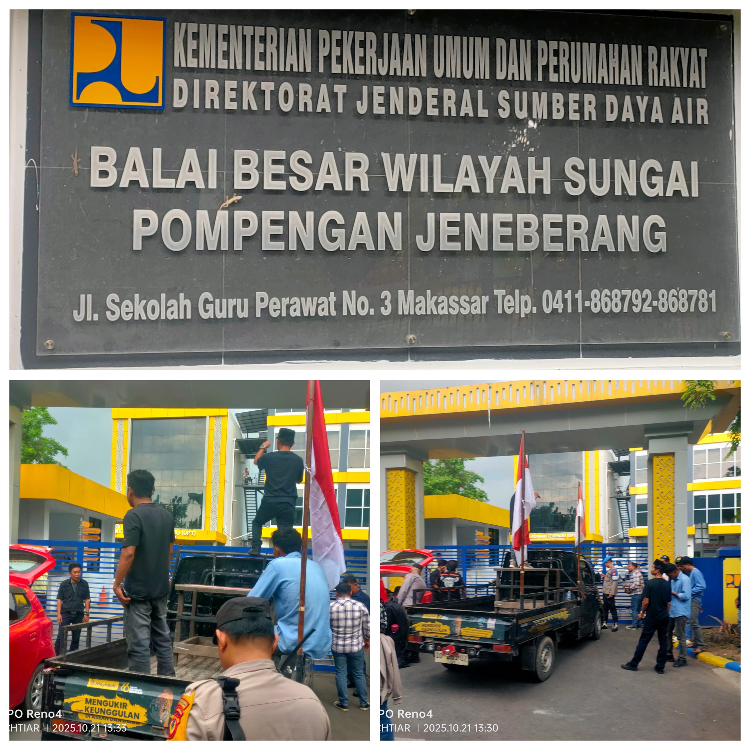 Ada Apa !!! KOMAKS Geruduk Kantor Balai Besar Wilayah Sungai Pompengan Jeneberang Makassar