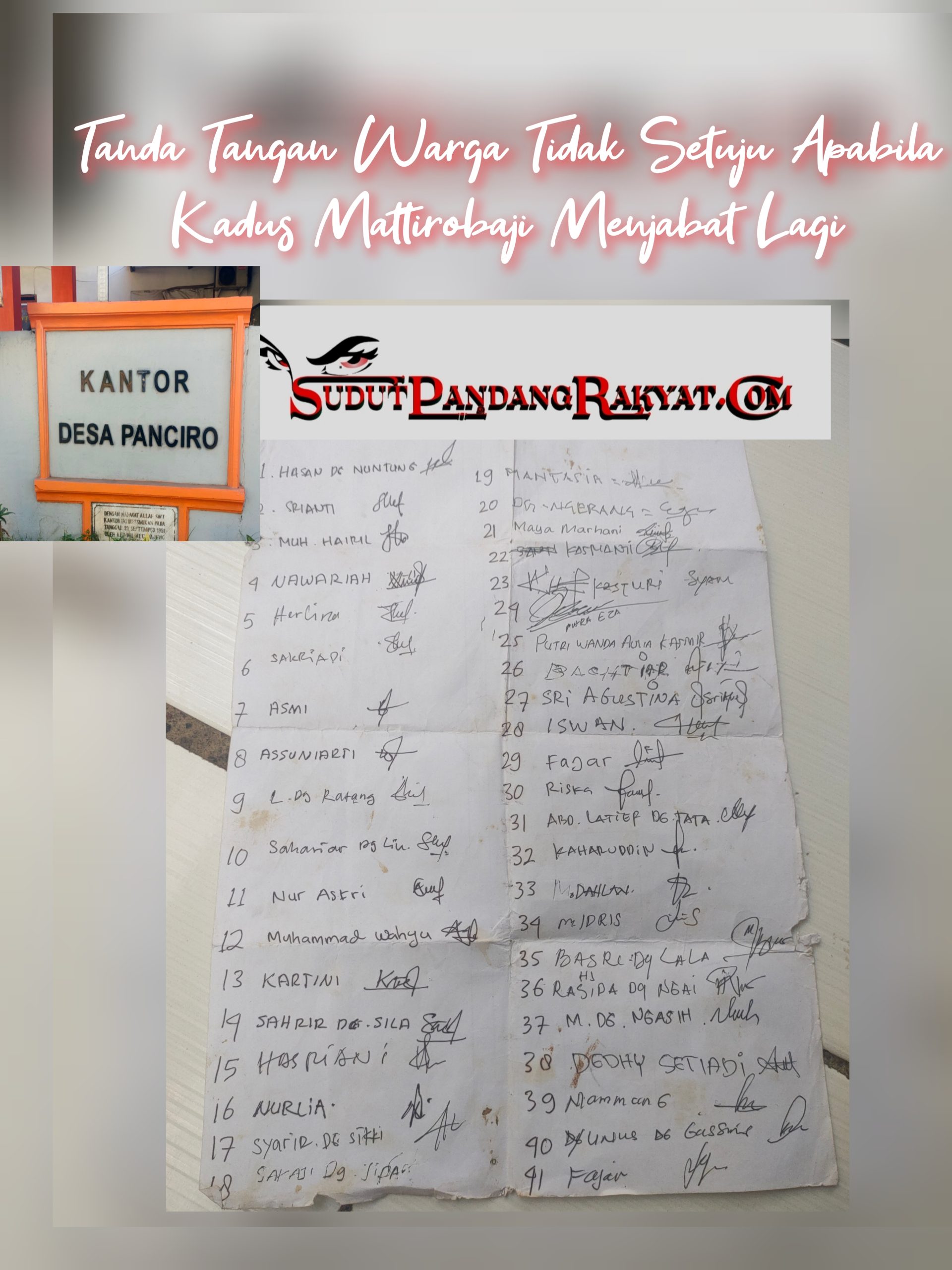 Desakan Warga Dusun Mattiro Baji agar Kepala Dusun Mengundurkan Diri