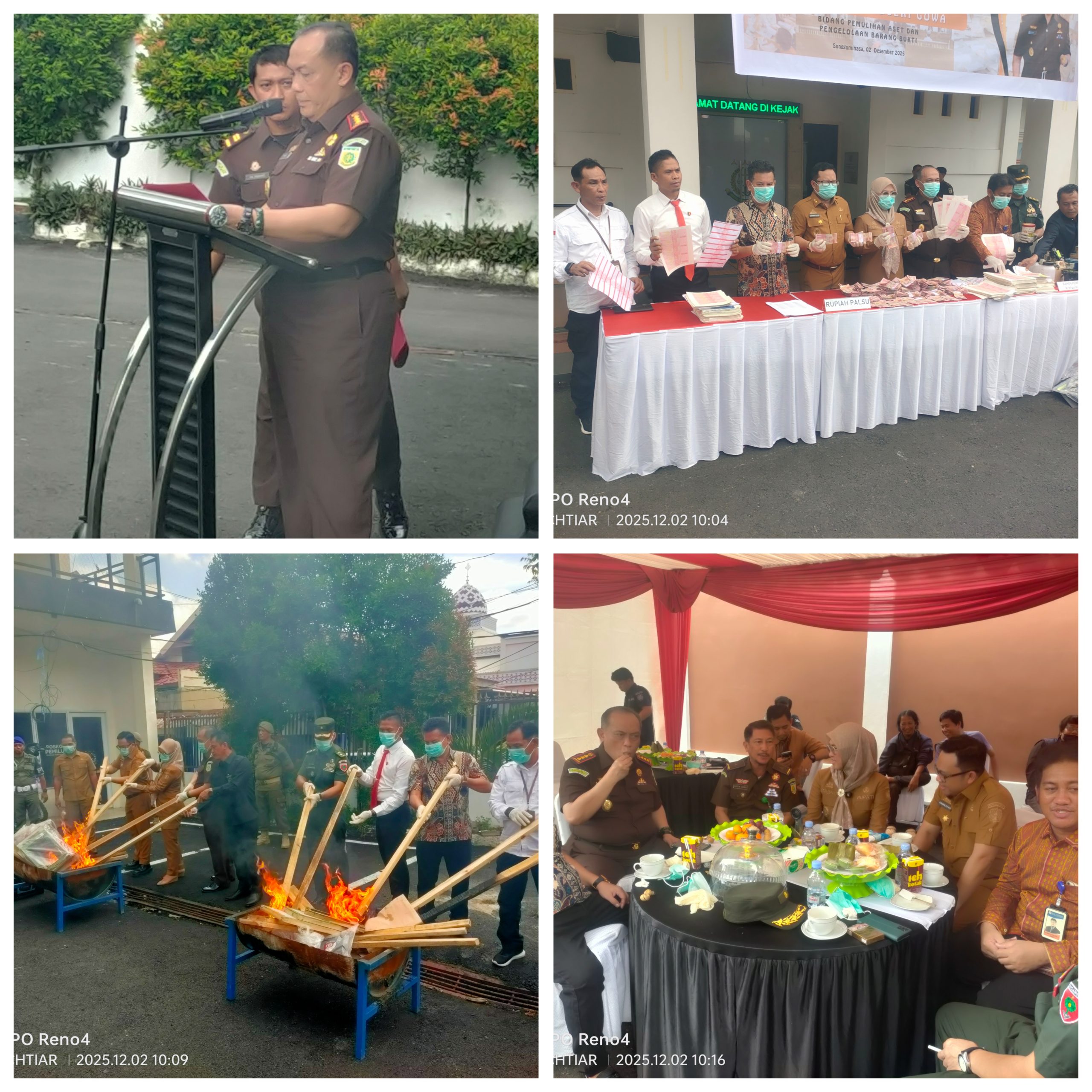 Kejaksaan Negeri Sungguminasa Musnahkan Barang Bukti Uang Palsu (upal)