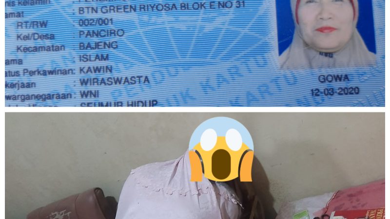 “Geger Penemuan Mayat Perempuan 65 Tahun di BTN Green Riosa Panciro Dusun Bontoramba Selatan”