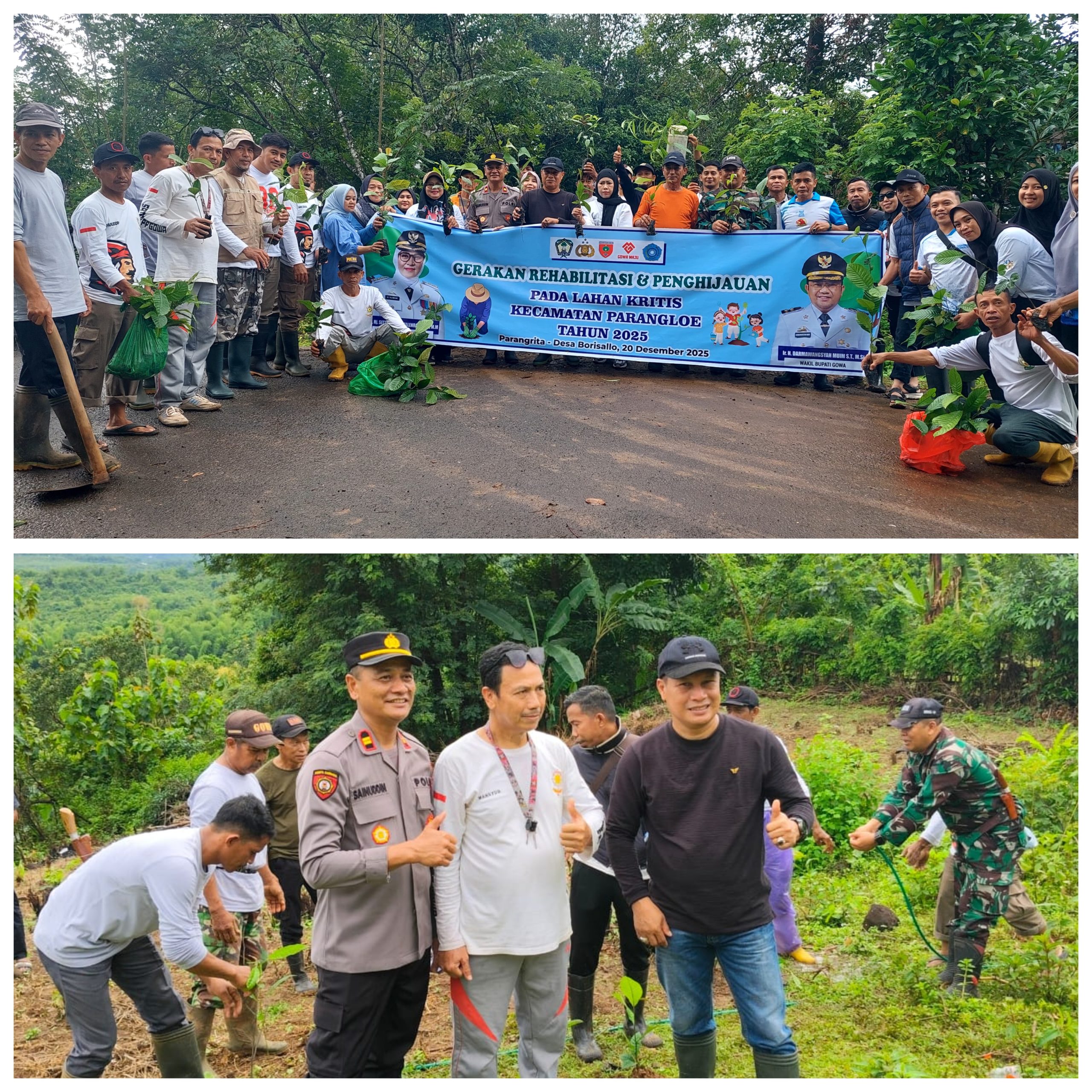 Kapolsek Parangloe dan Tripika Laksanakan Penanaman Pohon Untuk Penghijauan Kecamatan Parangloe Desa Borisallo