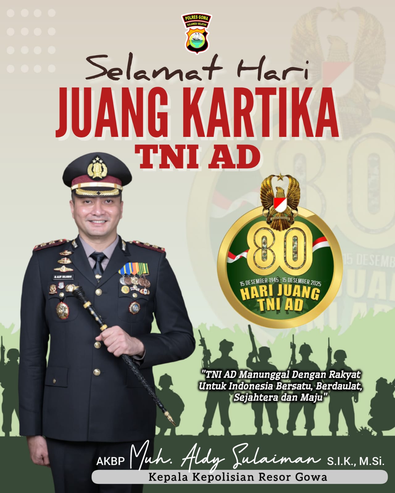 Kapolres Gowa Ucapkan Selamat Hari Juang Kartika TNI AD