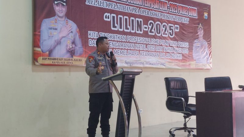Kesiapan Pengamanan Nataru, Polres Gowa Gelar Latpraops Lilin-2025