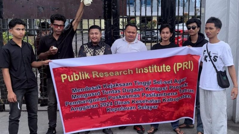 PRI Gelar Aksi di Kejati Sulsel, Rahmatullah: Dugaan Korupsi Pembangunan Puskesmas Pasilambena Harus Diusut Tuntas
