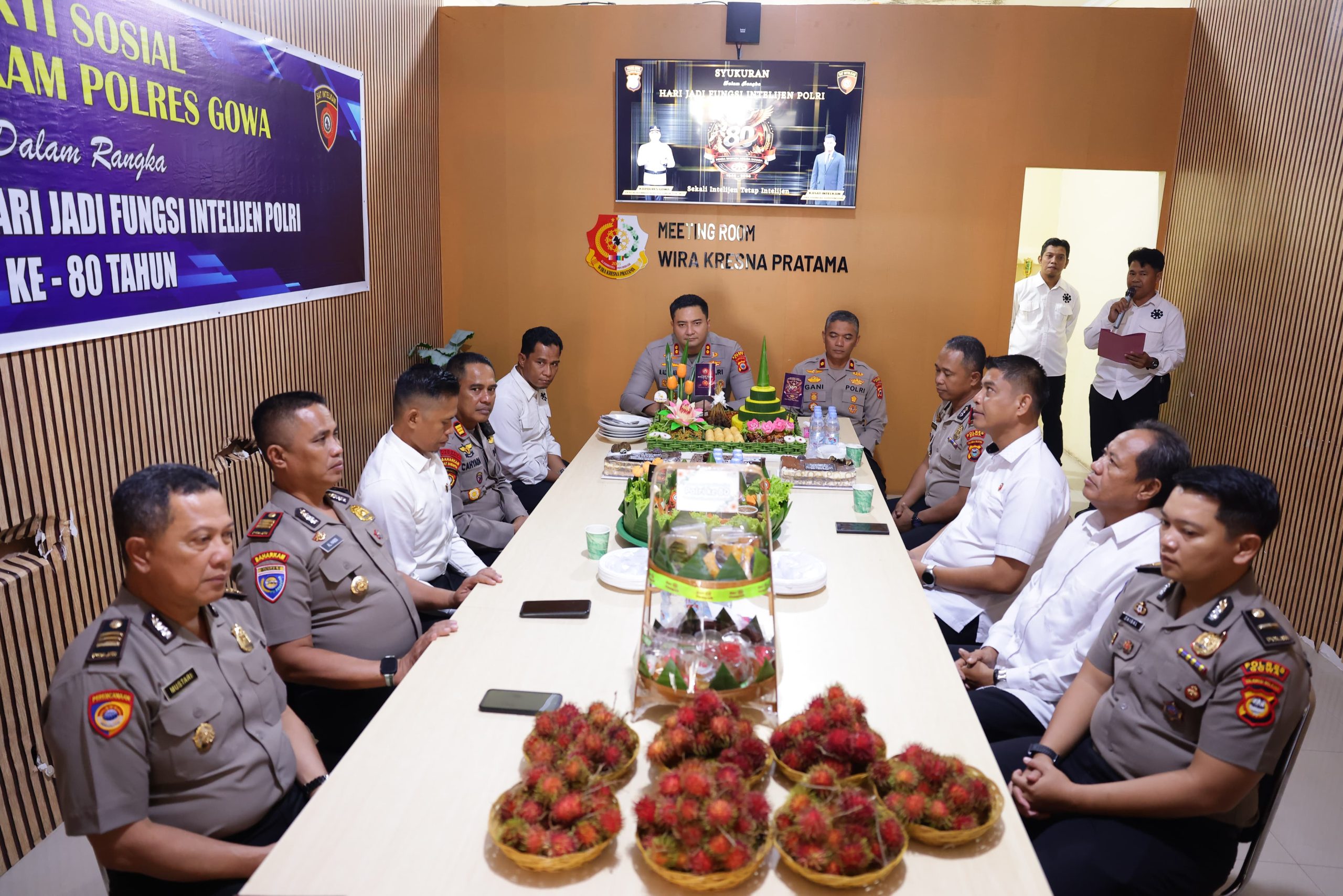Kapolres Gowa Hadiri Syukuran Satintelkam dalam Rangka Hari Jadi Intelijen Polri ke-80