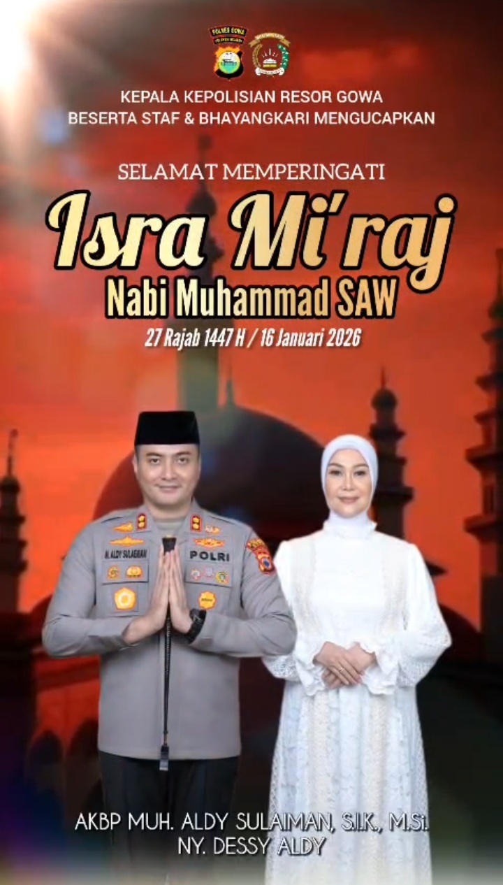 Isra Mi’raj 27 Rajab 1447 H, Kapolres Gowa Ajak Menyatukan Iman, Amal, dan Pengabdian