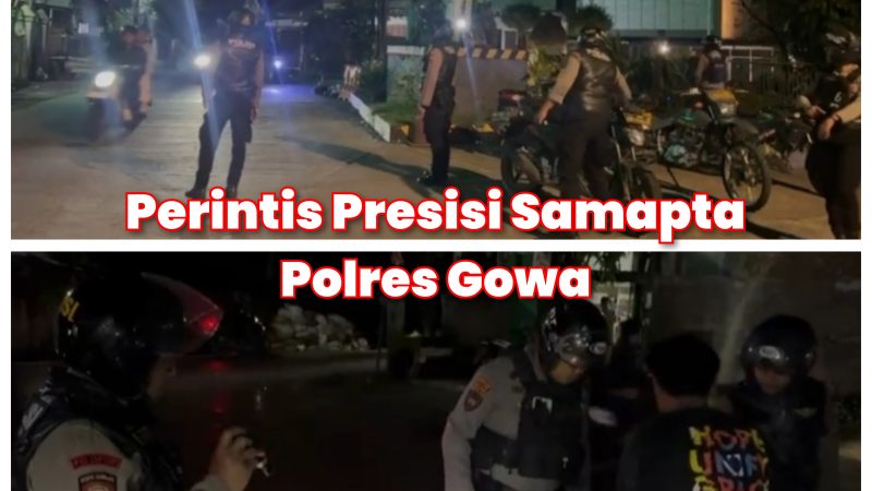 Hadir di Tengah Masyarakat, Turjawali Samapta Polres Gowa Gelar Patroli Dialogis Malam Hari